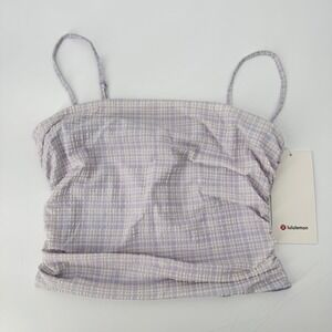 Lululemon Seersucker Check Strappy Tank Top Women S Lilac Purple LW1FPMS BCCF